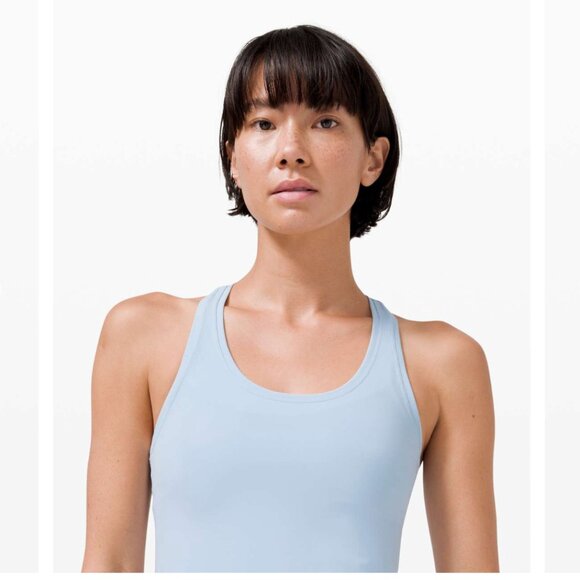 Lululemon Cool Racerback II *Nulu Tank Blue Linen Women's Size 6* Workout - Picture 3 of 12